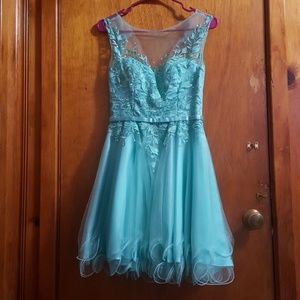 Glittering Bridesmaid cocktail dress with lace